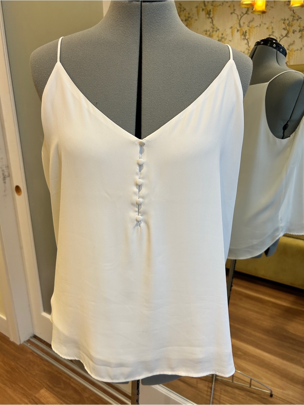 Ricki’s Classic White Cami with Button Detailing